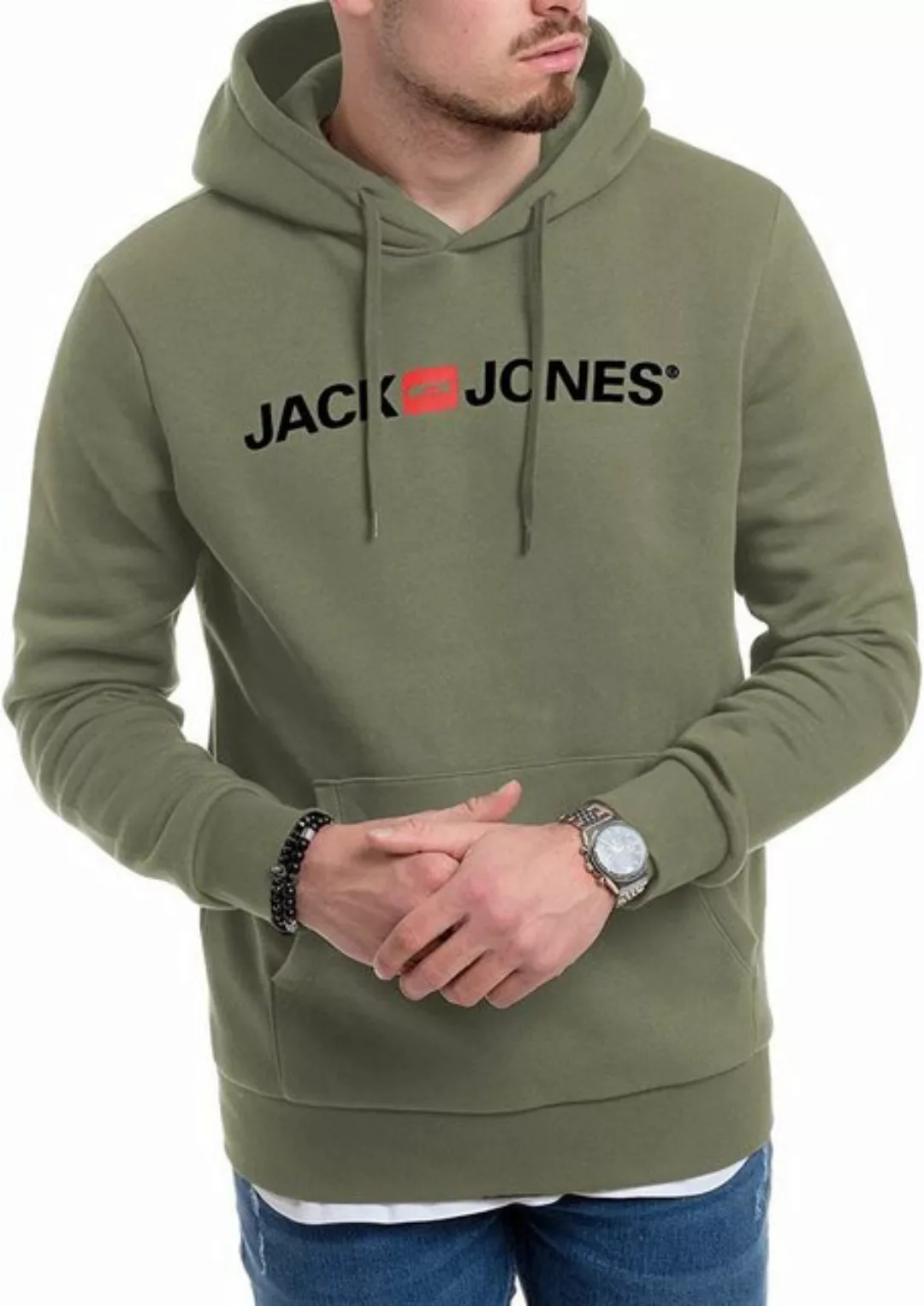 Jack & Jones Hoodie mit Kängurutasche, mit Kapuze, mit Logodruck günstig online kaufen