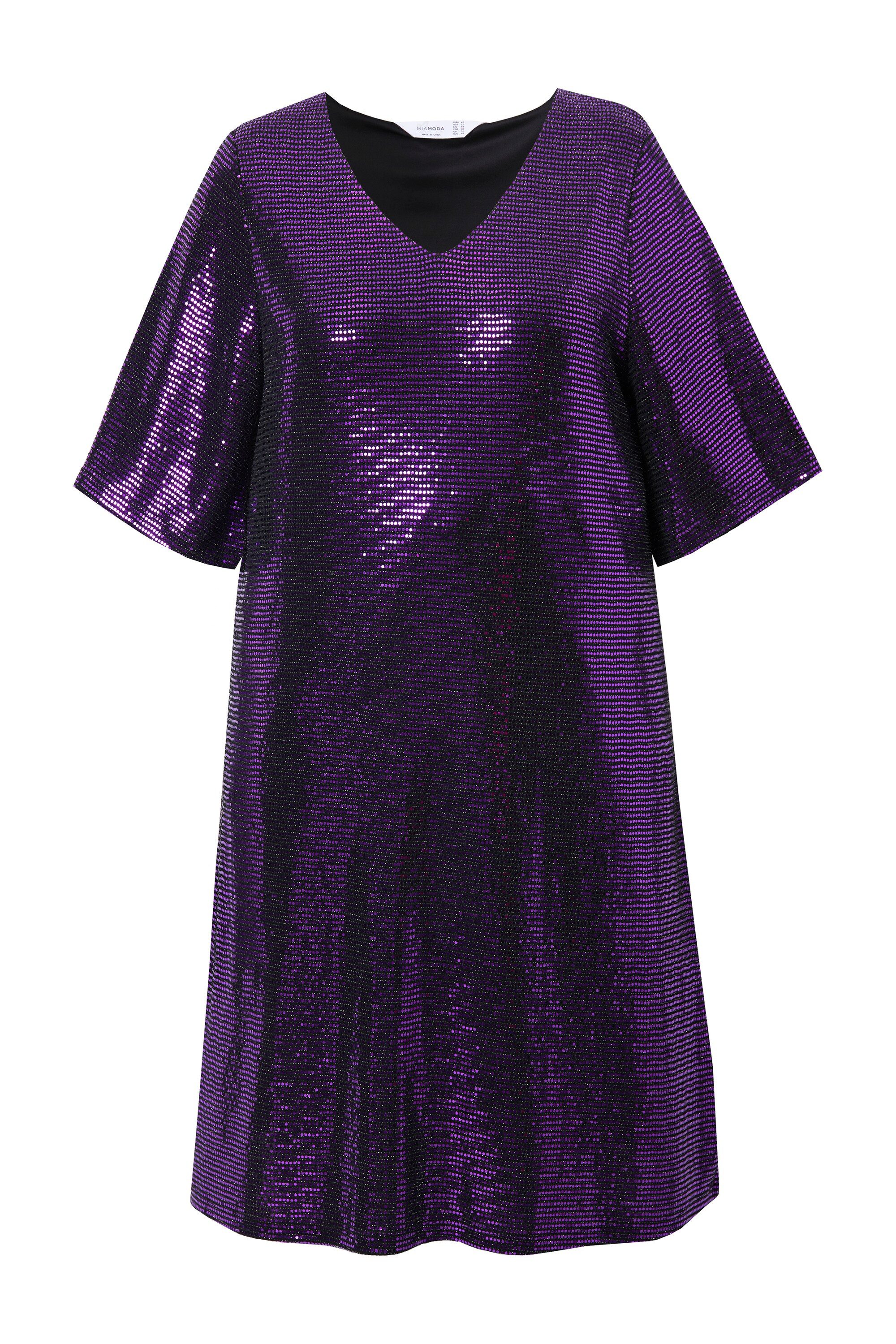 MIAMODA Partykleid Kleid A-Linie Pailletten-Optik 3/4-Ärmel günstig online kaufen
