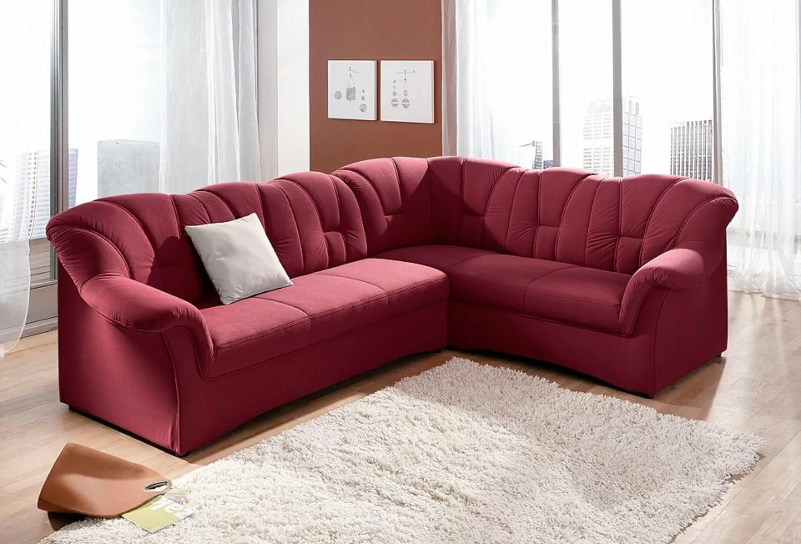 DOMO collection Ecksofa Papenburg B/T/H: 242/190/84 cm L-Form, wahlweise mi günstig online kaufen