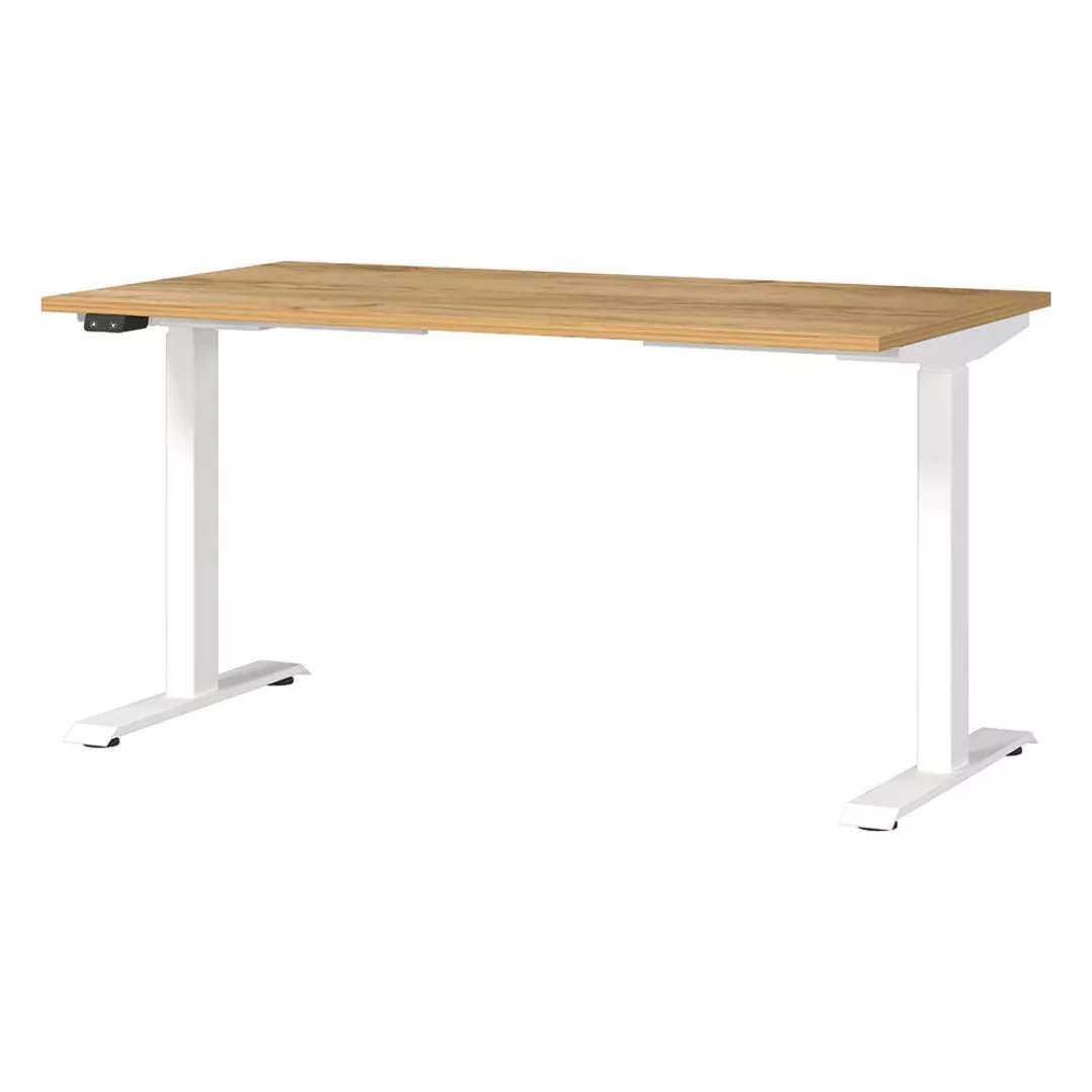 Schreibtisch 140cm, elektrisch höhenverstellbar, Eiche, MEMPHIS-01 günstig online kaufen