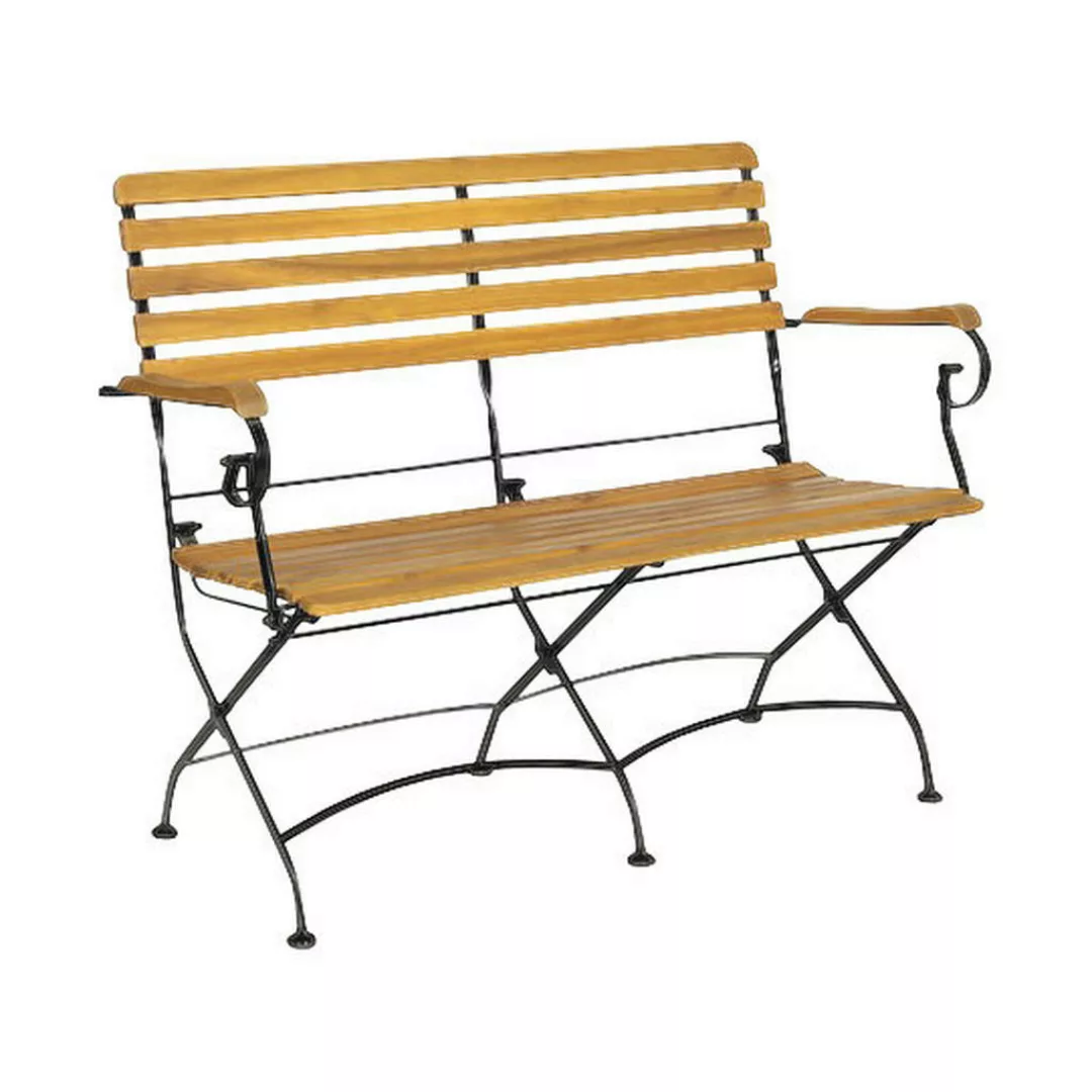 Acamp Set Lindau 2x Stuhl 1x Bank 1x Tisch 120 cm x 80 cm Teak-Schwarz günstig online kaufen