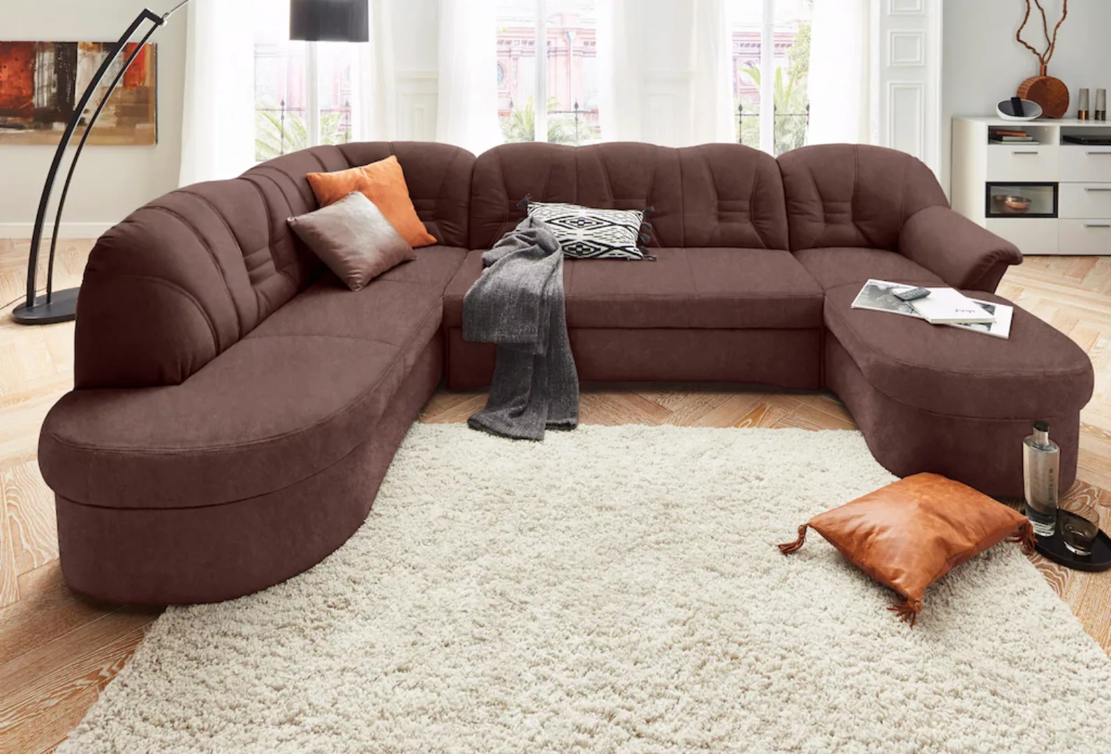 DOMO collection Wohnlandschaft "Elva, zeitlose Formensprache, elegante Rück günstig online kaufen