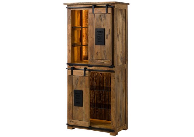 Massivmoebel24 Dreh-/Schwebetürenschrank (Mango / Altholz 80x45x175 natur l günstig online kaufen