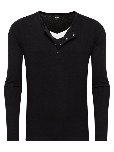 WOTEGA Langarmshirt WOTEGA - V-Neck Double Layer Longsleeve Pete aus reiner günstig online kaufen