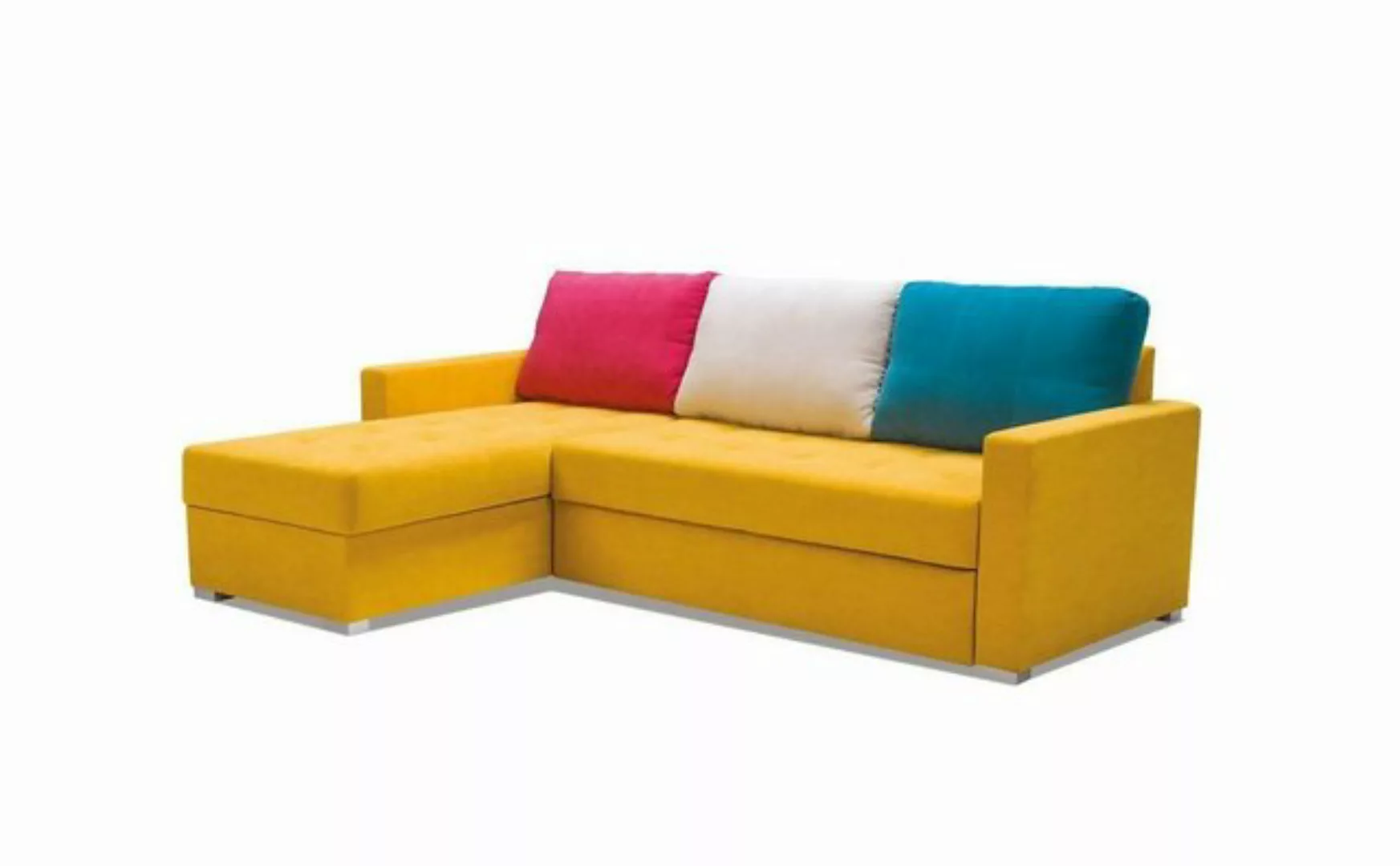 JVmoebel Ecksofa Gelbes Ecksofa Mit Schlaffunktion Designer L-Form Couch Sc günstig online kaufen