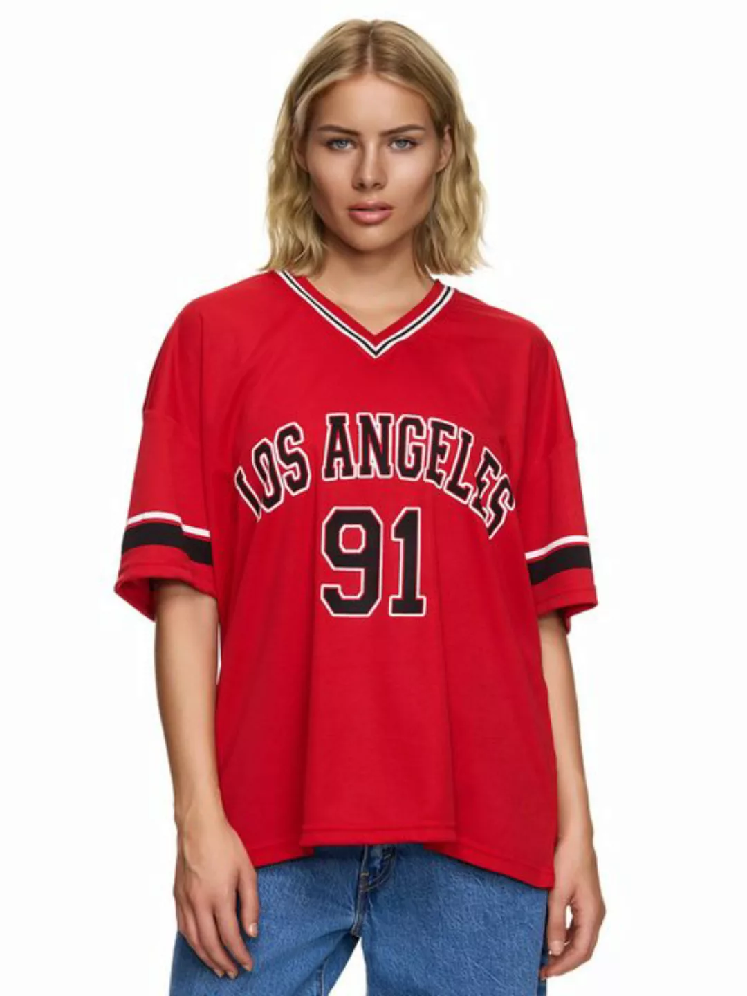 Worldclassca T-Shirt Worldclassca Oversized LA 91 Los Angeles Print T-Shirt günstig online kaufen