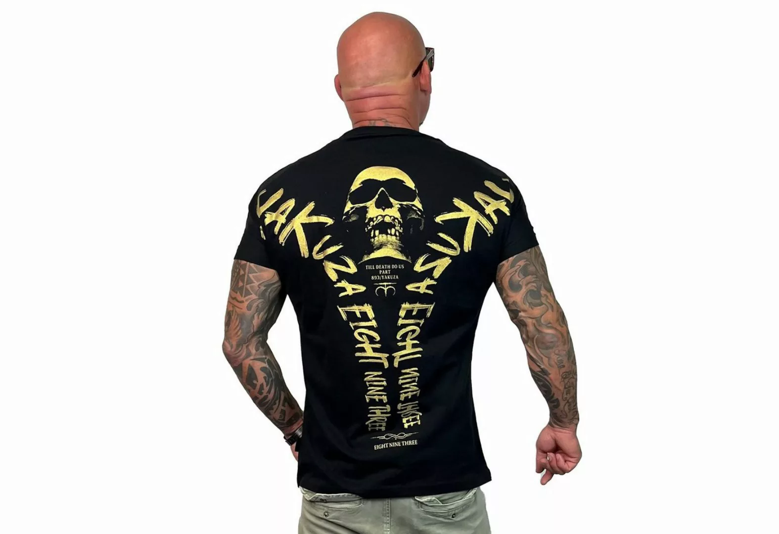 YAKUZA T-Shirt VIP Skull Tree mit goldenem Metallic-Print günstig online kaufen