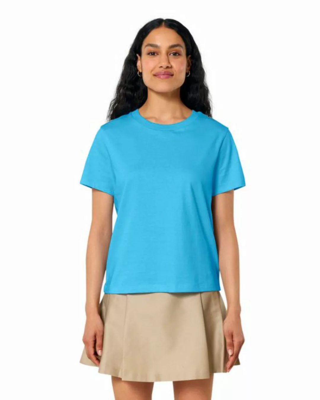 Hilltop T-Shirt Damen T-Shirt 100% Bio-Baumwolle, Rundhals, Sommer Basic Ku günstig online kaufen