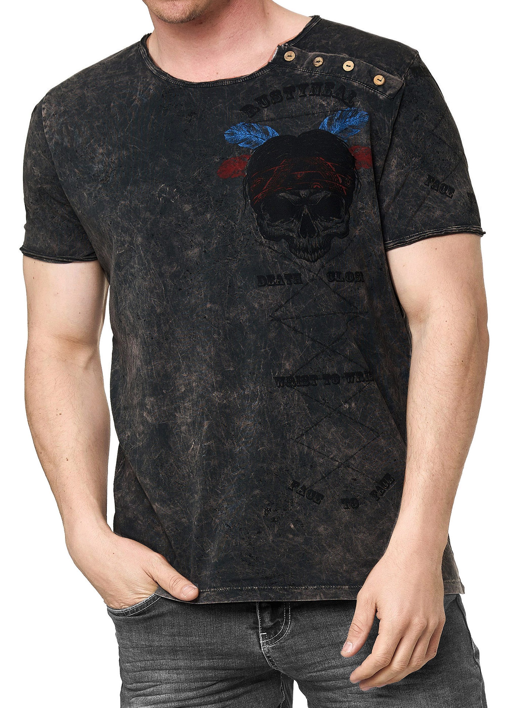R-NEAL T-Shirt T-Shirt Verwaschen Regular Printed günstig online kaufen