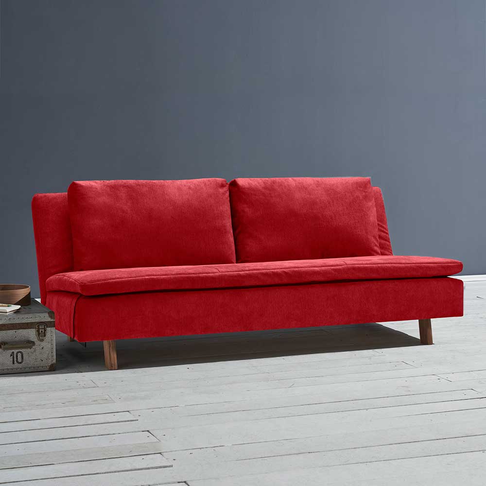 Schlafcouch rot in modernem Design Made in Germany günstig online kaufen