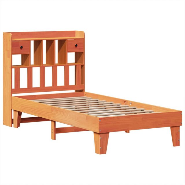 vidaXL Bett Massivholzbett ohne Matratze Wachsbraun 90x190 cm Kiefernholz günstig online kaufen