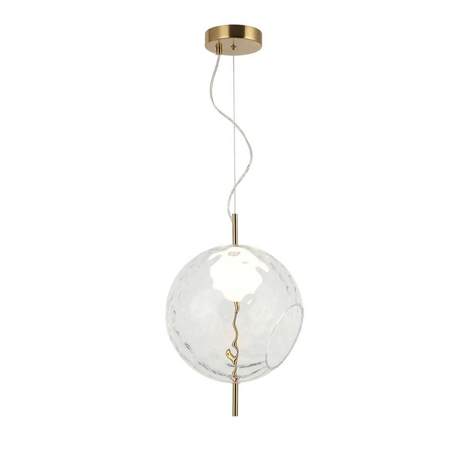 LED-Pendellampe Dalia, klar/goldfarben, Ø 30 cm, Glas günstig online kaufen