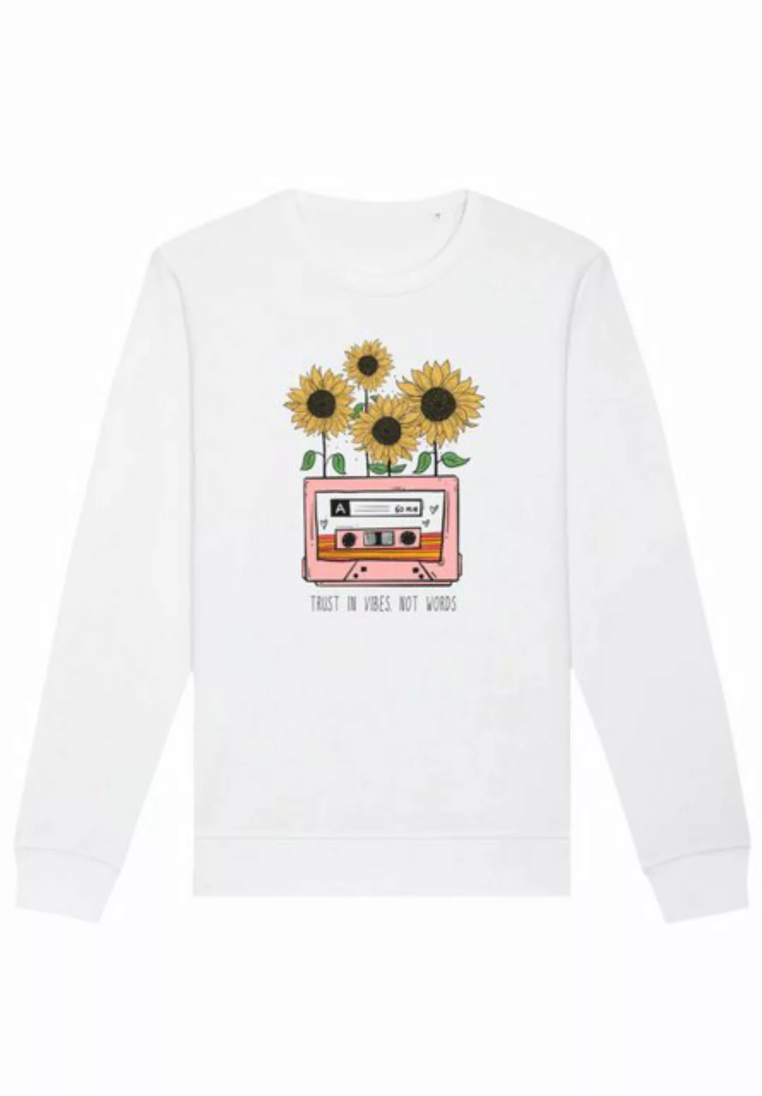 F4NT4STIC Sweatshirt Flower trust in vibes not words retro Premium Qualität günstig online kaufen