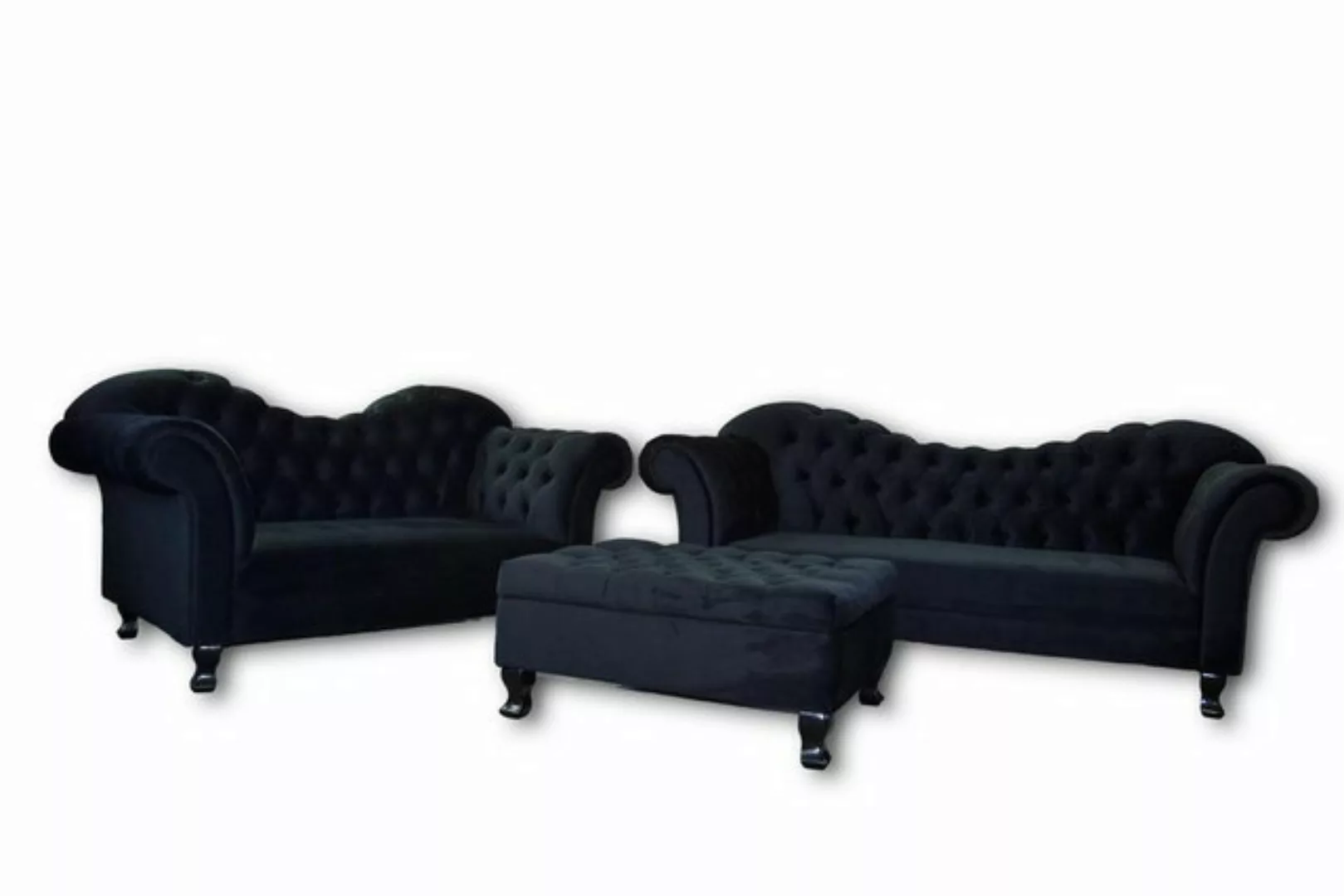 Xlmoebel Sofa Neue Textil Designer-Sofagarnitur Chesterfield mit 3-Sitzer, günstig online kaufen