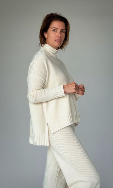 Zuckerwatte Stehkragenpullover bequem geschnitten, Merinowolle mit Cashmere günstig online kaufen