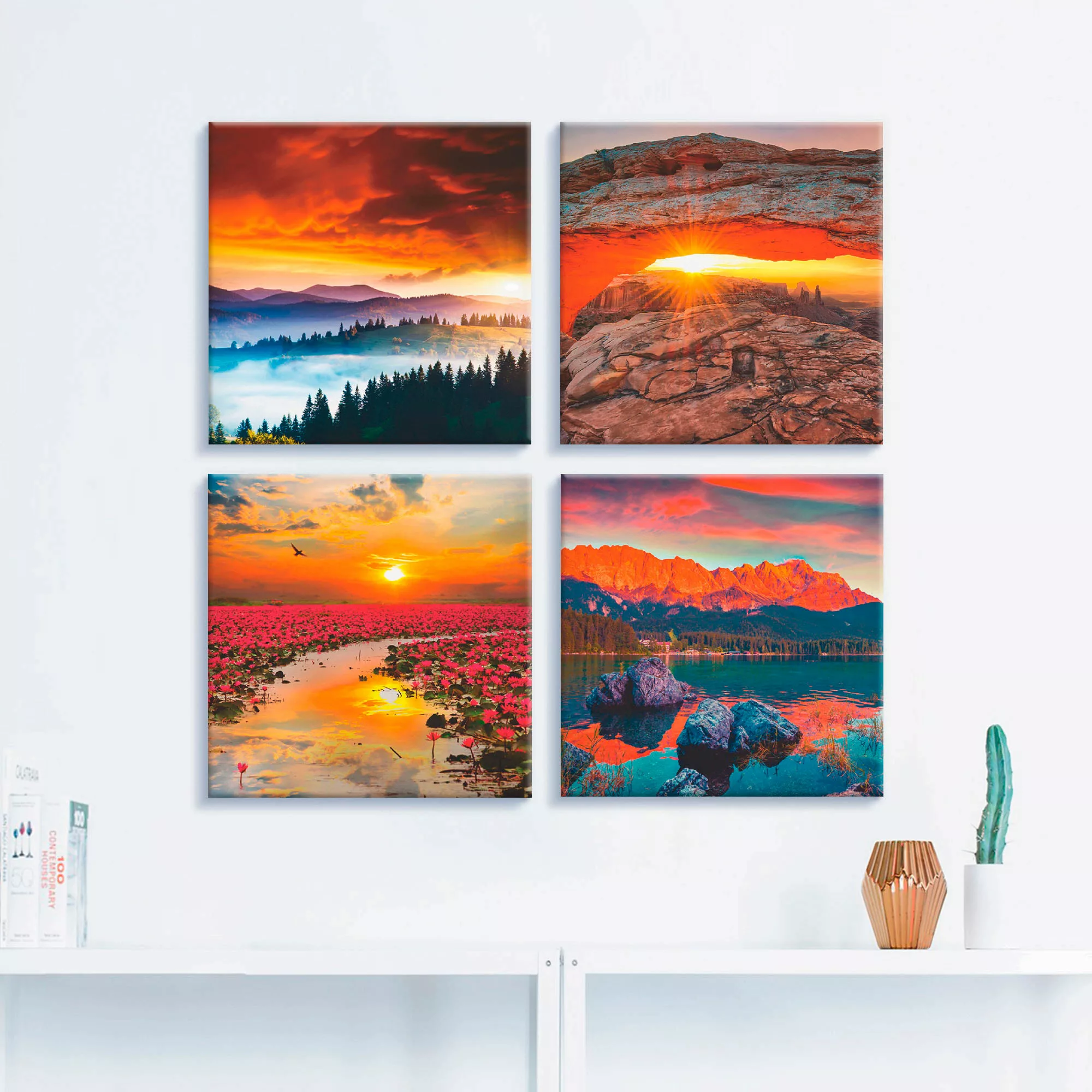 Artland Leinwandbild "Himmel Iconic Mesa Arch Lotus Sommer", Sonnenaufgang günstig online kaufen