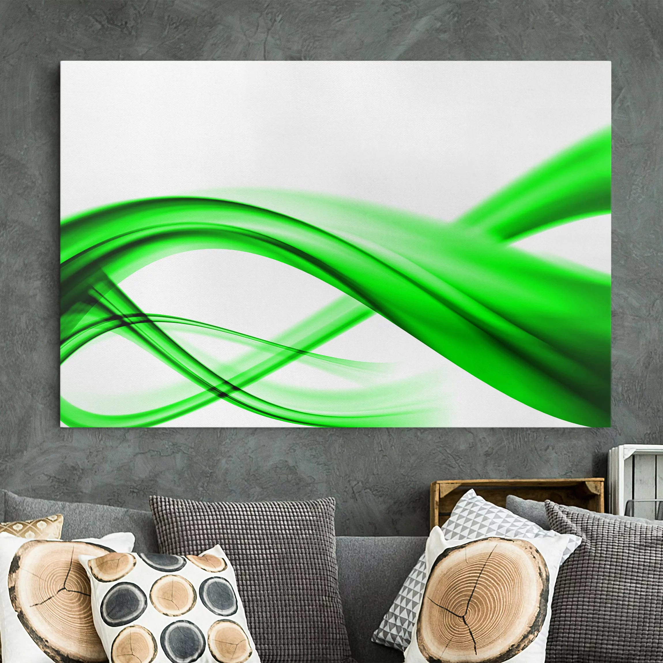 Leinwandbild Abstrakt - Querformat Green Element günstig online kaufen