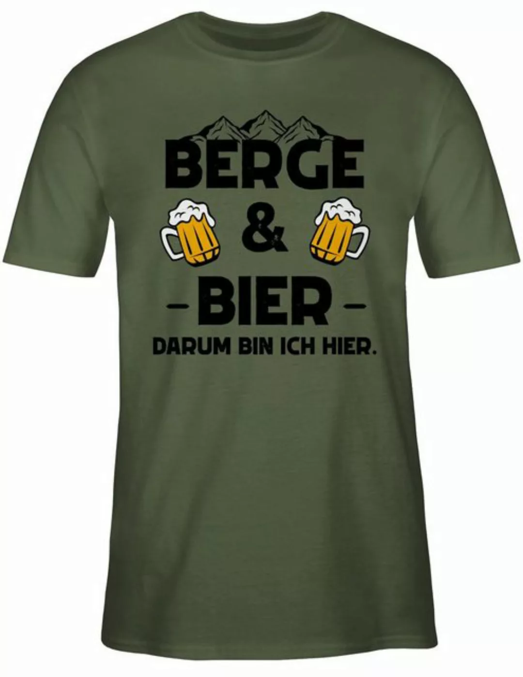 Shirtracer T-Shirt Berge und Bier schwarz Sprüche Statement mit Spruch günstig online kaufen