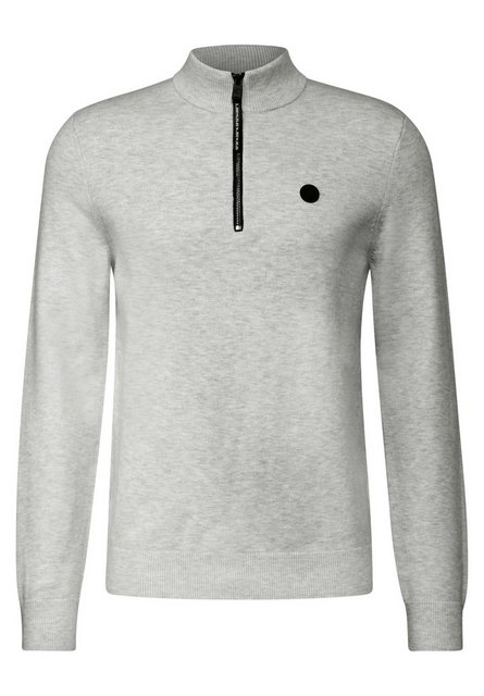 STREET ONE MEN Stehkragenpullover, mit Materialmix günstig online kaufen