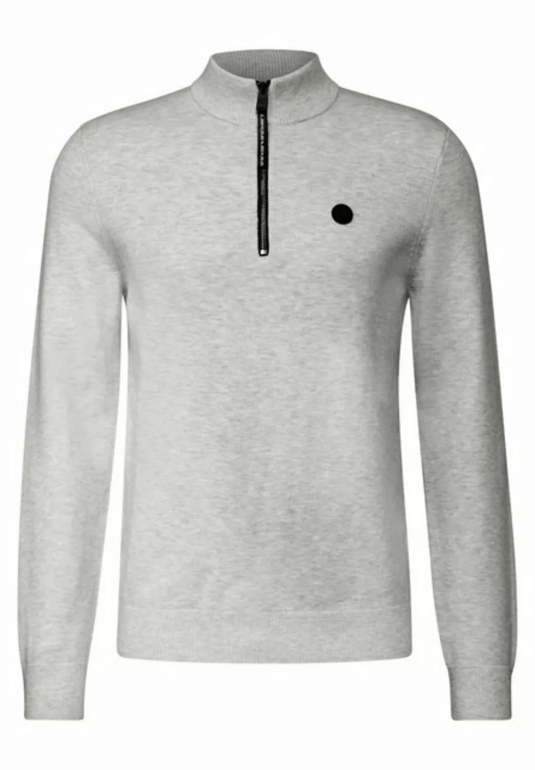 STREET ONE MEN Stehkragenpullover, mit Materialmix günstig online kaufen