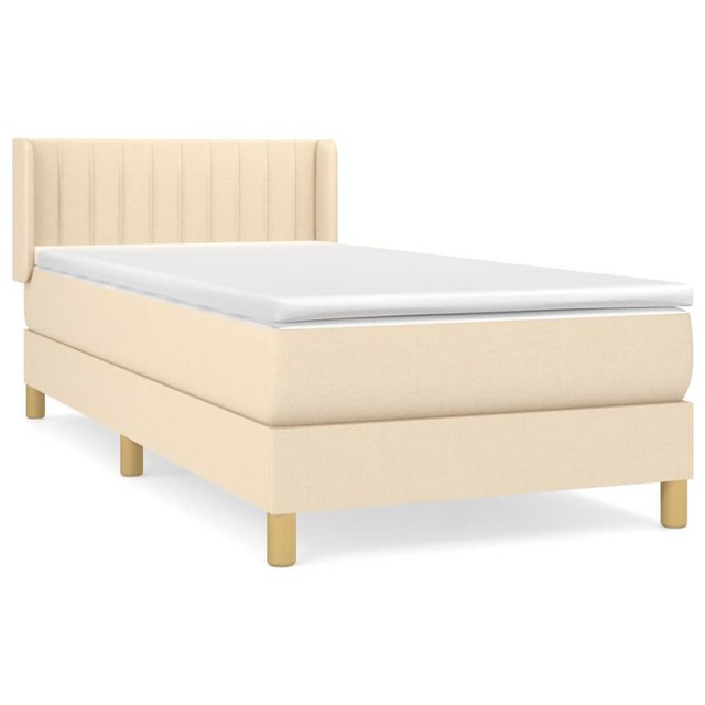 vidaXL Boxspringbett Boxspringbett mit Matratze Creme 90x200 cm Stoff Bett günstig online kaufen