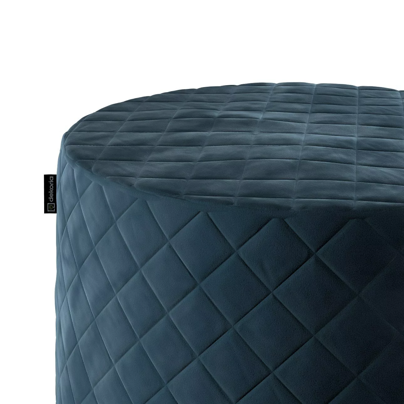 Pouf Barrel gesteppt, blau, ø 40 x 40 cm, Velvet (704-16) günstig online kaufen