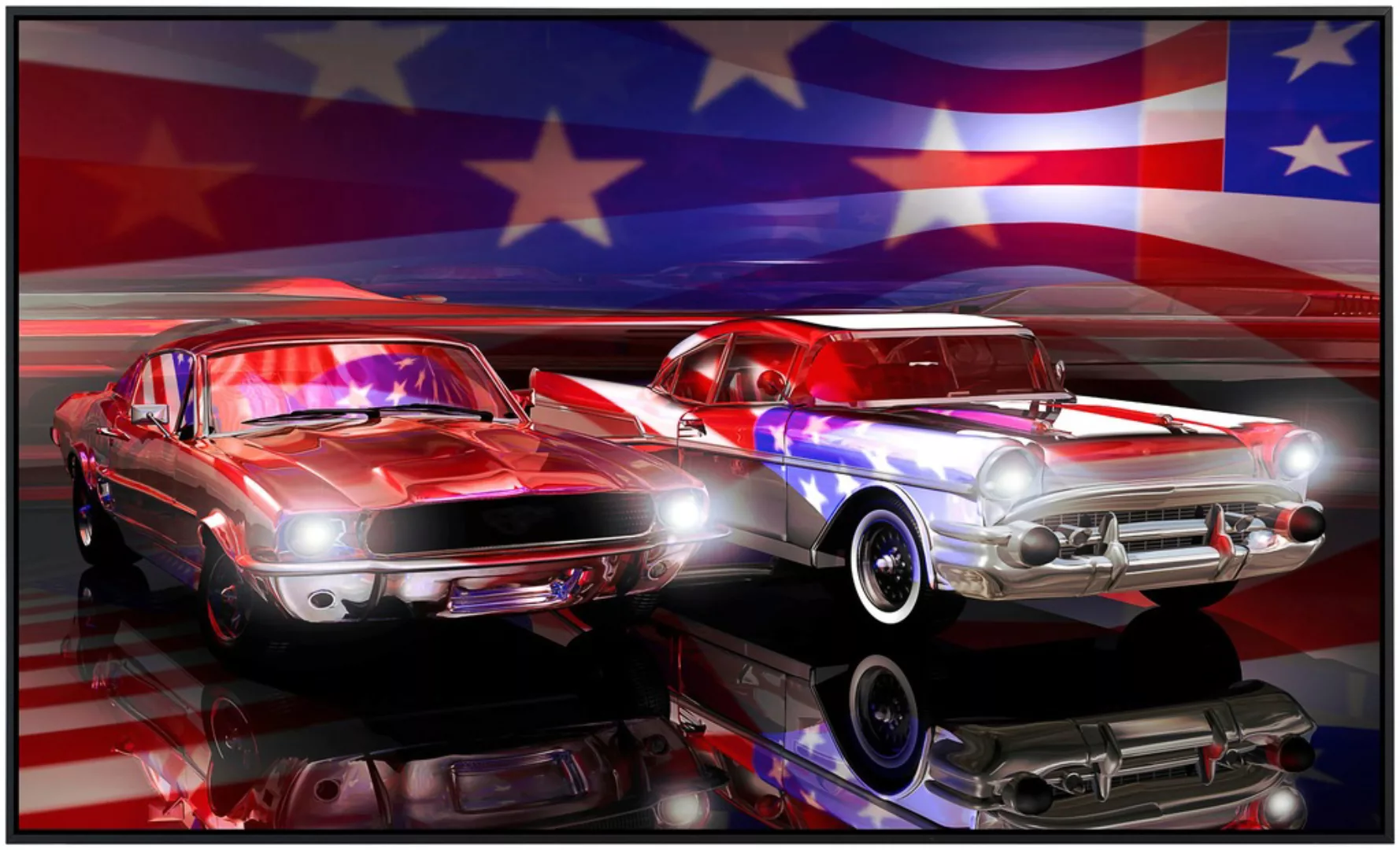 Papermoon Infrarotheizung »Amerikanische Autos, Flagge«, sehr angenehme Str günstig online kaufen