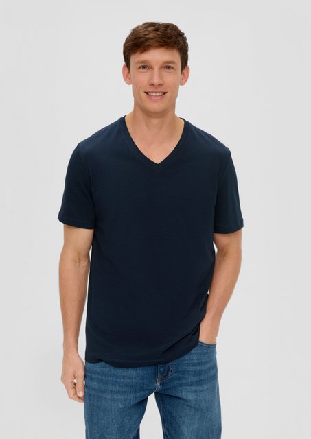s.Oliver Kurzarmshirt Baumwollshirt mit V-Ausschnitt günstig online kaufen