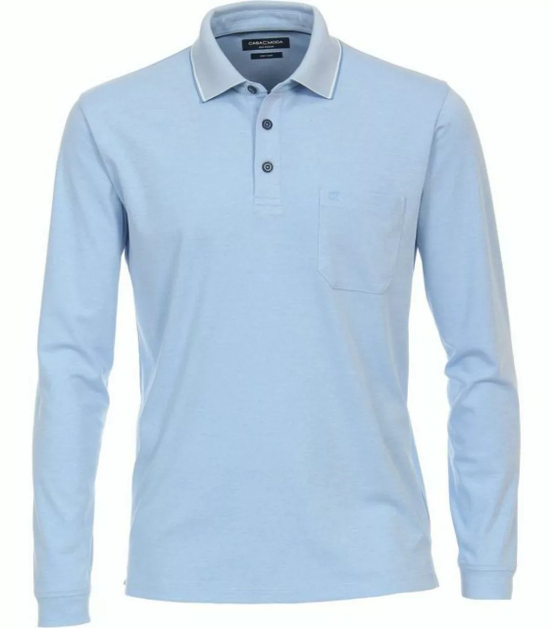 CASAMODA Langarmshirt Polo-Shirt unifarben Poloshirt günstig online kaufen