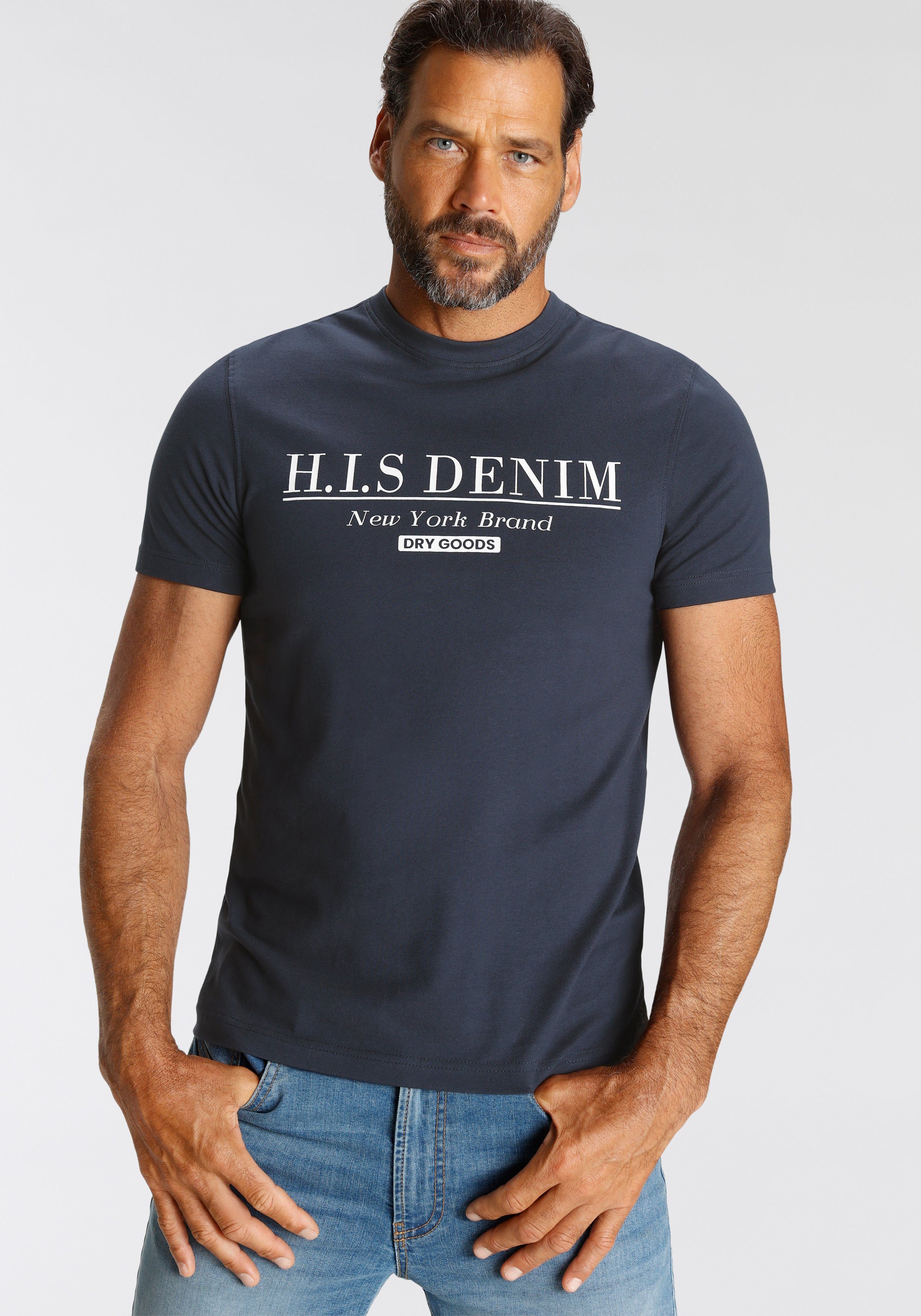 H.I.S T-Shirt schmale Passform, bedrucktes Design, günstig online kaufen