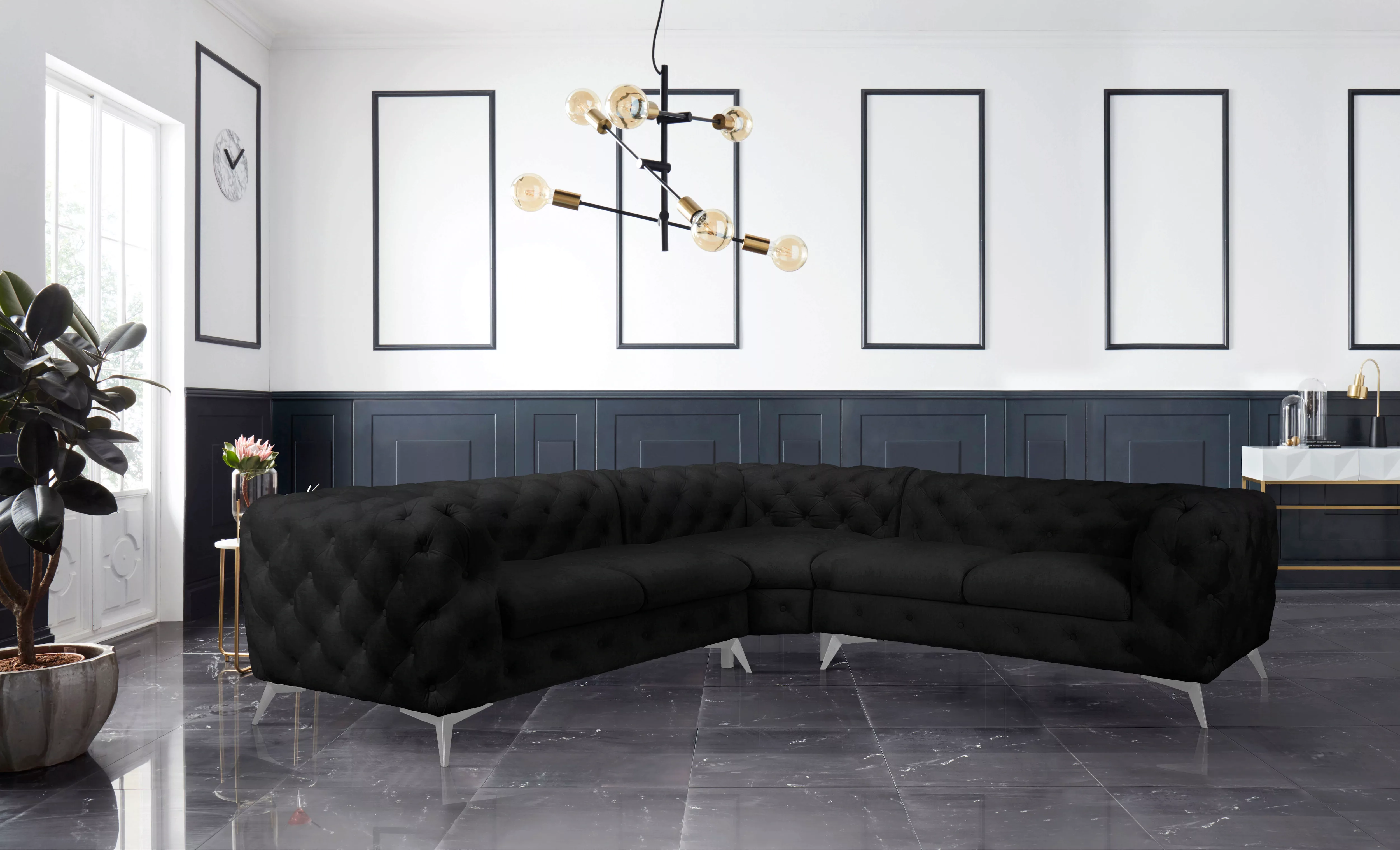 Leonique Chesterfield-Sofa "Glynis L-Form" günstig online kaufen