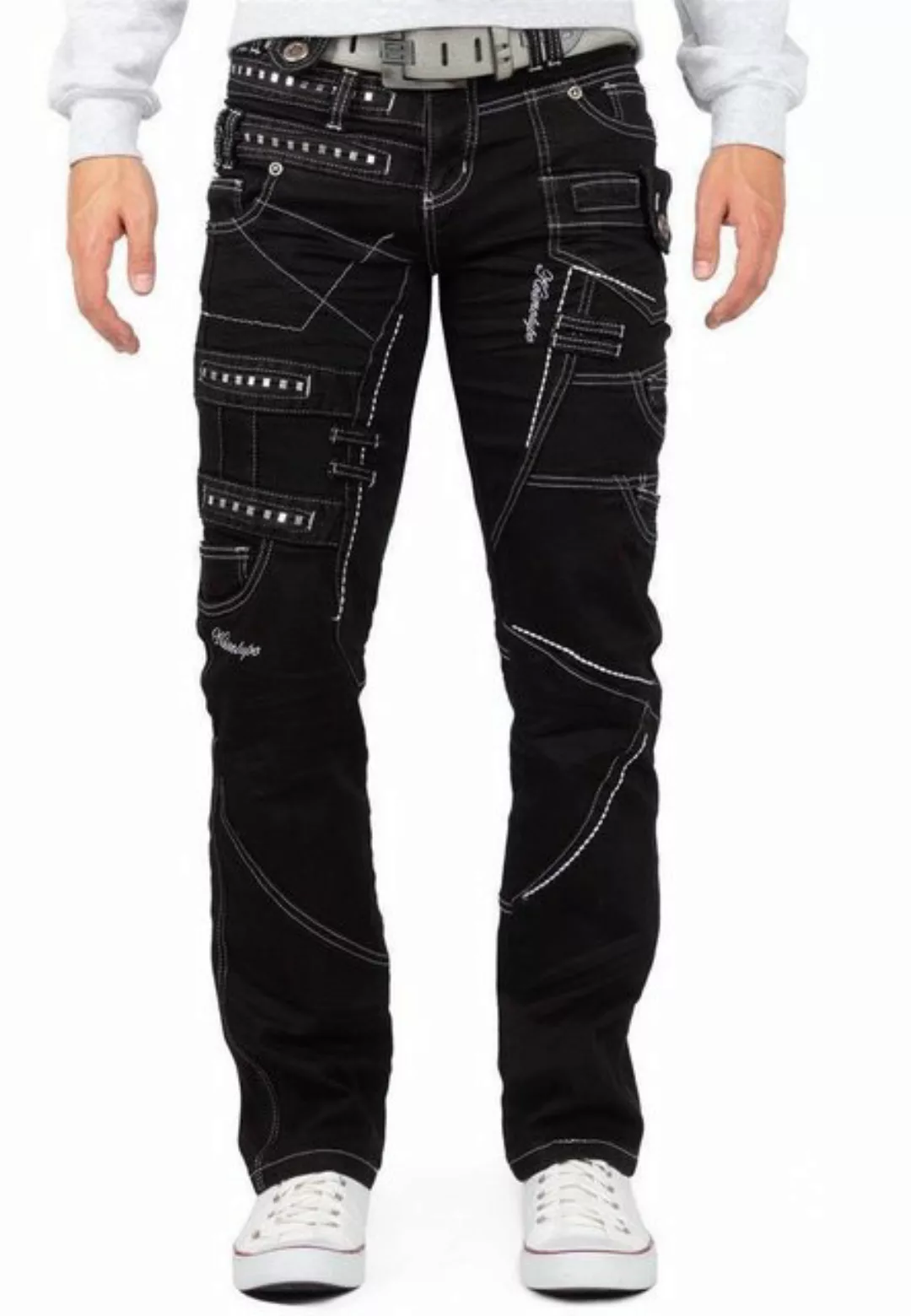 Kosmo Lupo 5-Pocket-Jeans Auffällige Herren Hose BA-KM001-1 Schwarz W34/L34 günstig online kaufen