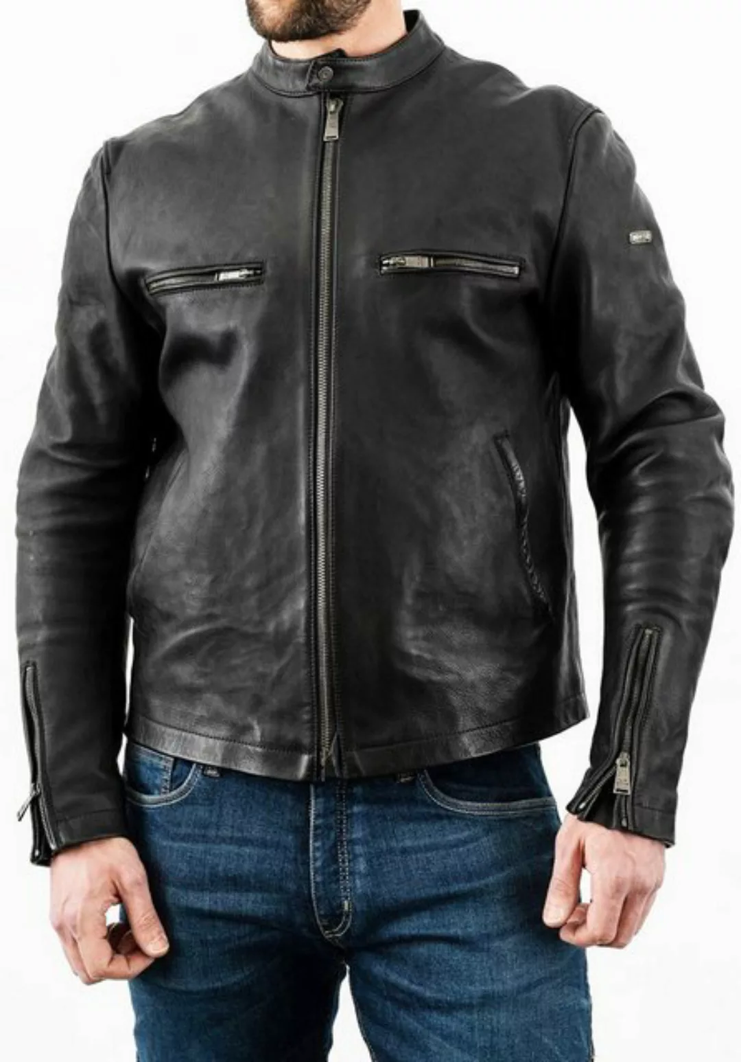 Rokker Motorradjacke Commander Motorrad Lederjacke günstig online kaufen