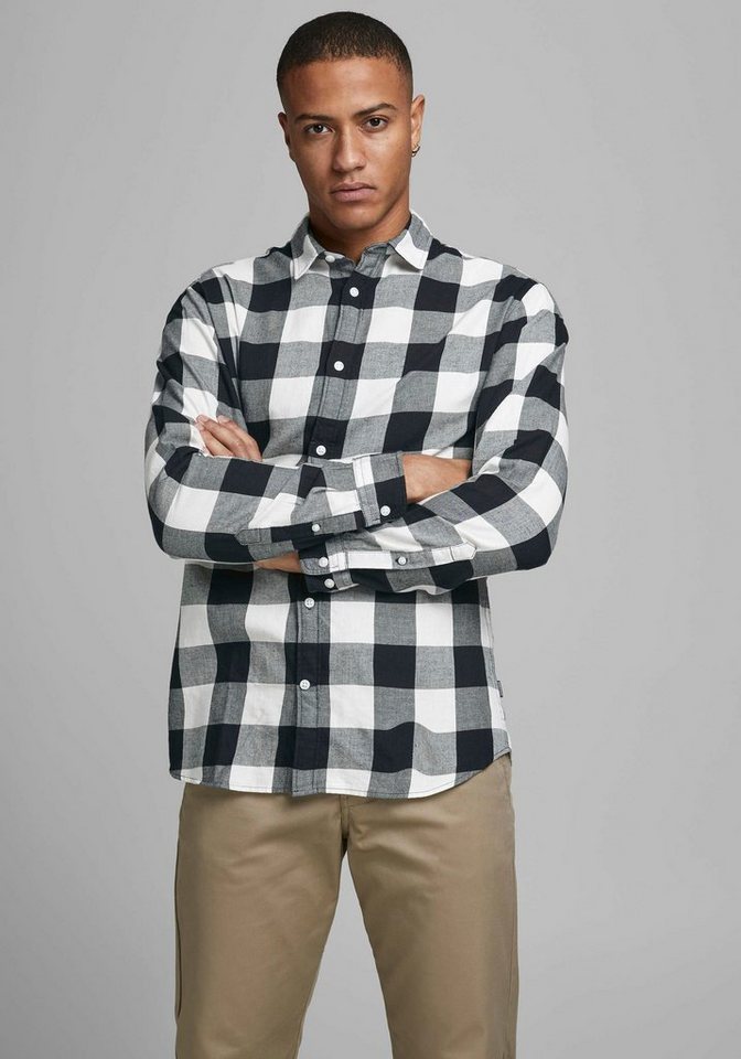 Jack & Jones Herren Freizeit Hemd JJEGINGHAM TWILL - Slim Fit günstig online kaufen