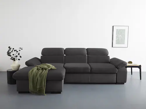 COTTA Ecksofa "Lola L-Form", (Set, mit Hocker), mit Hocker & Kopfteilfunkti günstig online kaufen