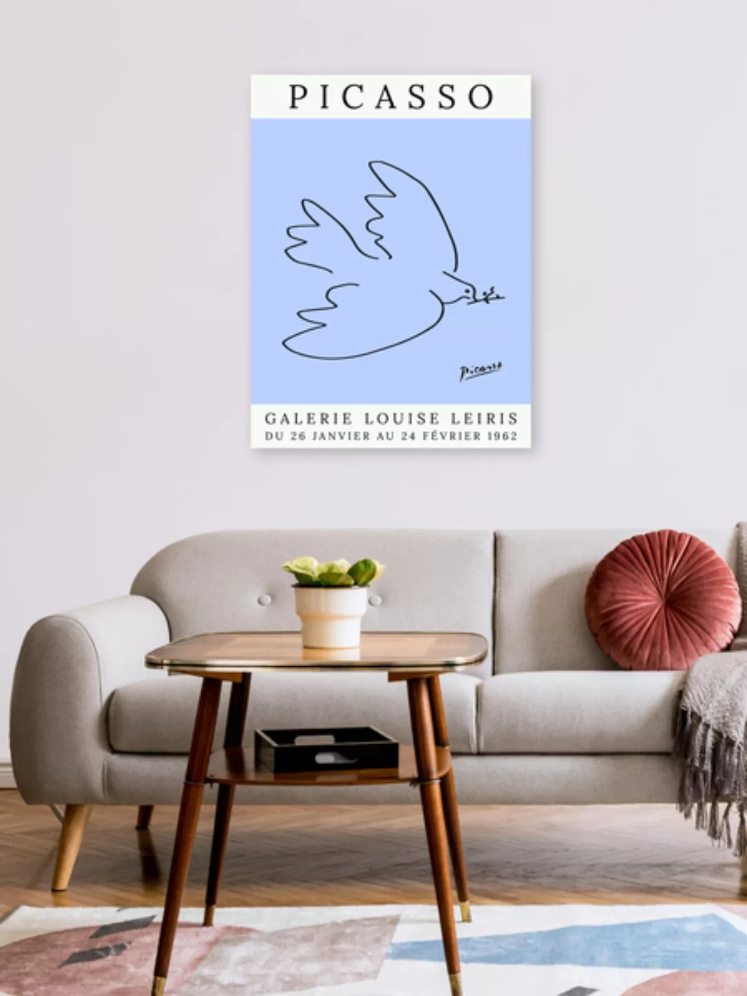 Poster / Leinwandbild - Picasso Taube – Violett günstig online kaufen