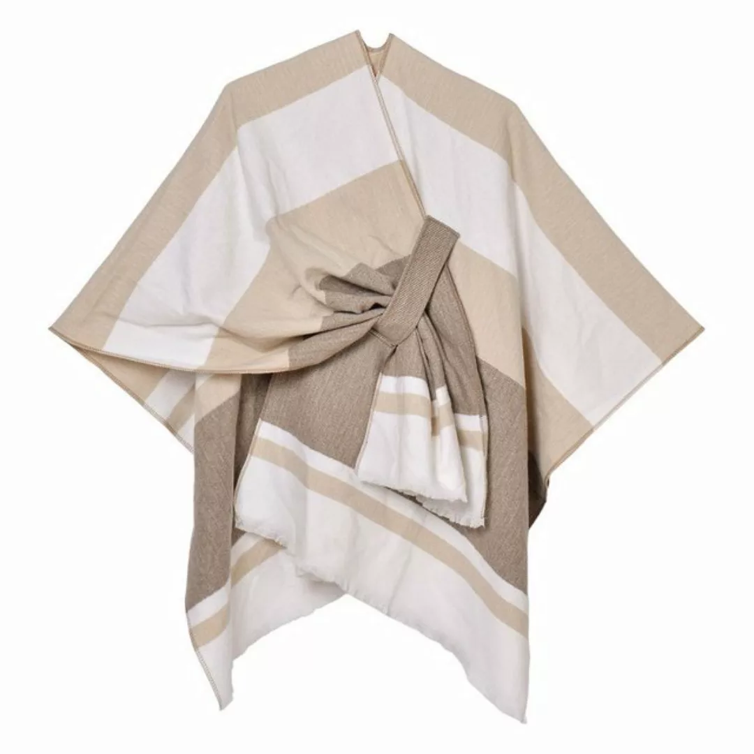 Torcarvh Strickponcho Damen Ponchos Strick Cape Elegant Reversibel Schal Wa günstig online kaufen