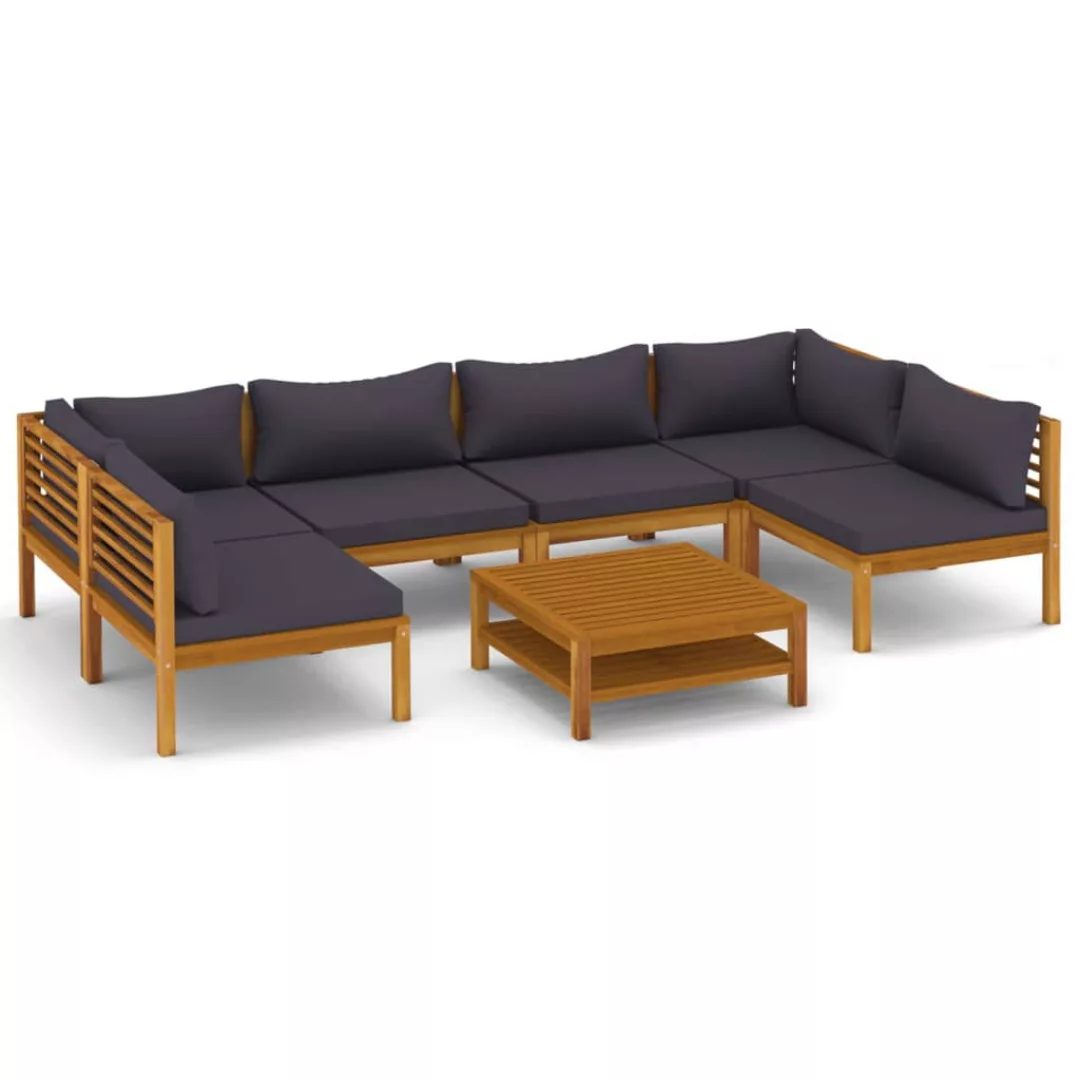 7-tlg. Garten-lounge-set Mit Auflage Massivholz Akazie günstig online kaufen