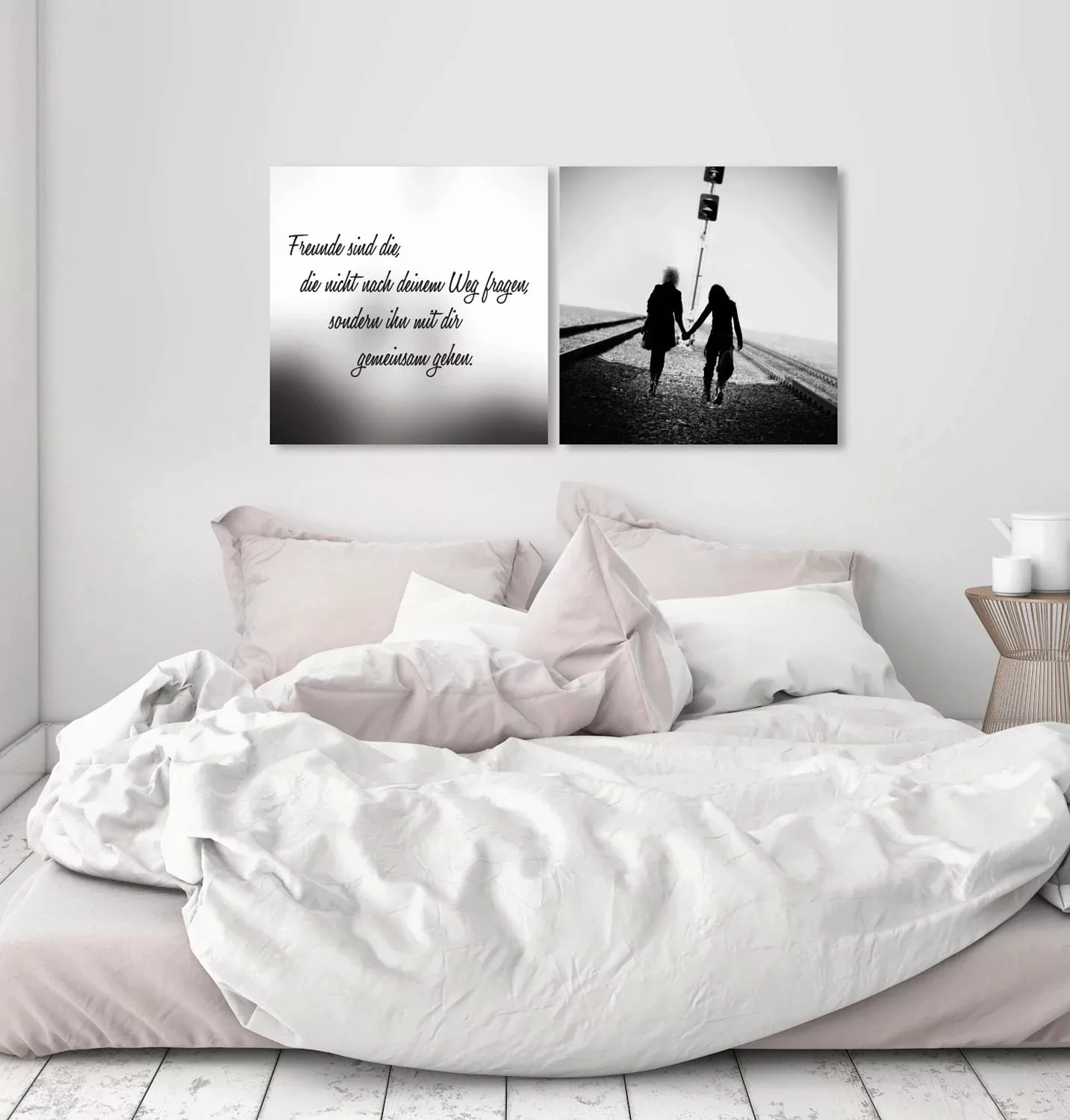 queence Leinwandbild "Freunde", Foto-Menschen-Kunst-Modern-Spa-Spa Bilder-S günstig online kaufen