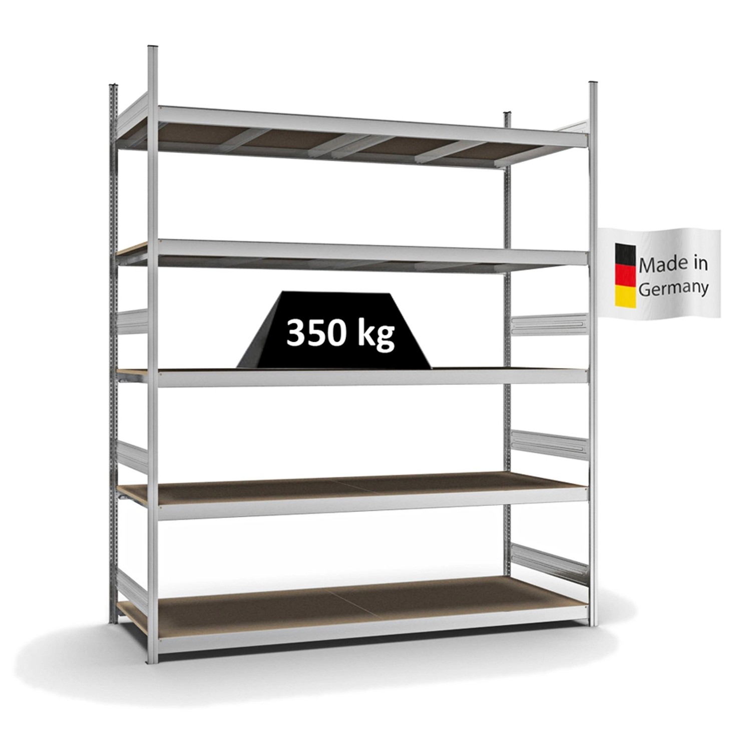 PROREGAL Weitspannregal Stecksystem T-Profil Grundregal HxBxT 300x250x80 cm günstig online kaufen