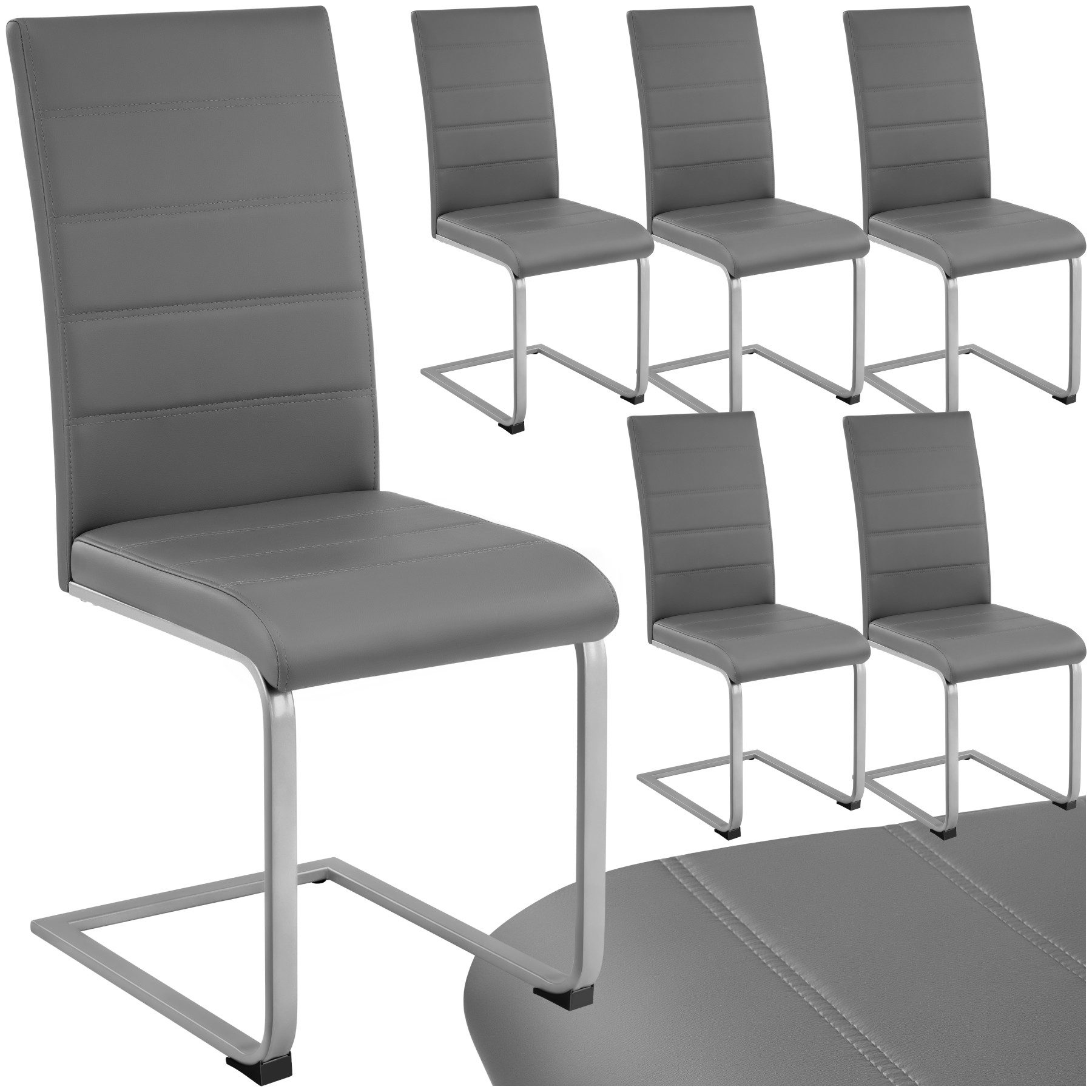 tectake Esszimmerstuhl Schwingstühle, Kunstleder (Set., 6 günstig online kaufen