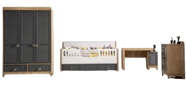 Xlmoebel Kinderbett Exklusive Kindermöbel-Set für das Kinderzimmer in Grau günstig online kaufen