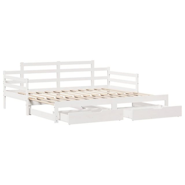 vidaXL Bett Tagesbett Ausziehbar mit Schubladen ohne Matratze Weiß 90x200cm günstig online kaufen