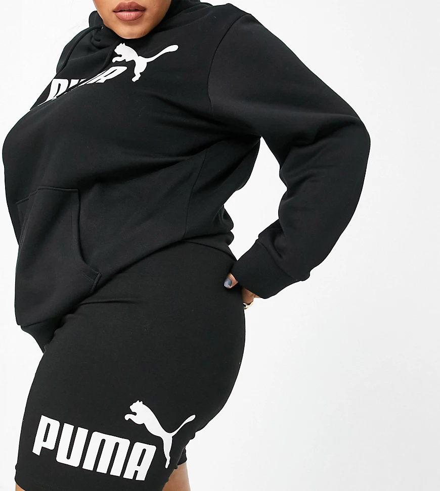 Puma PLUS – Essentials – Leggings-Shorts in Schwarz mit Logo günstig online kaufen