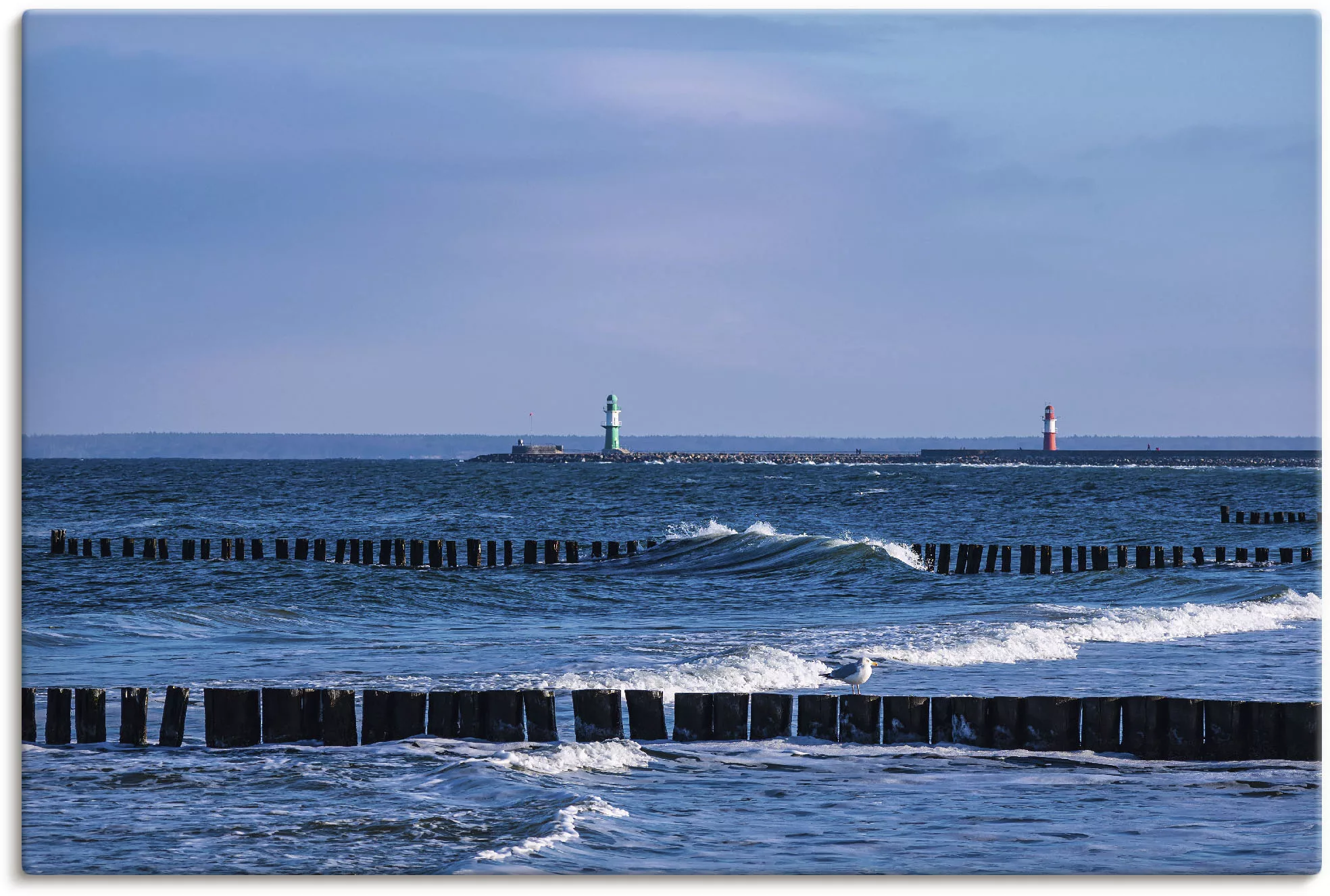 Artland Wandbild »Mole und Buhnen in Warnemünde II«, Meer Bilder, (1 St.), günstig online kaufen