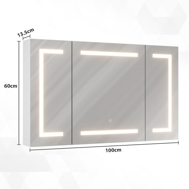 MSMASK Badezimmerspiegelschrank mit LED Beleuchtung und Steckdose,Hängeschr günstig online kaufen