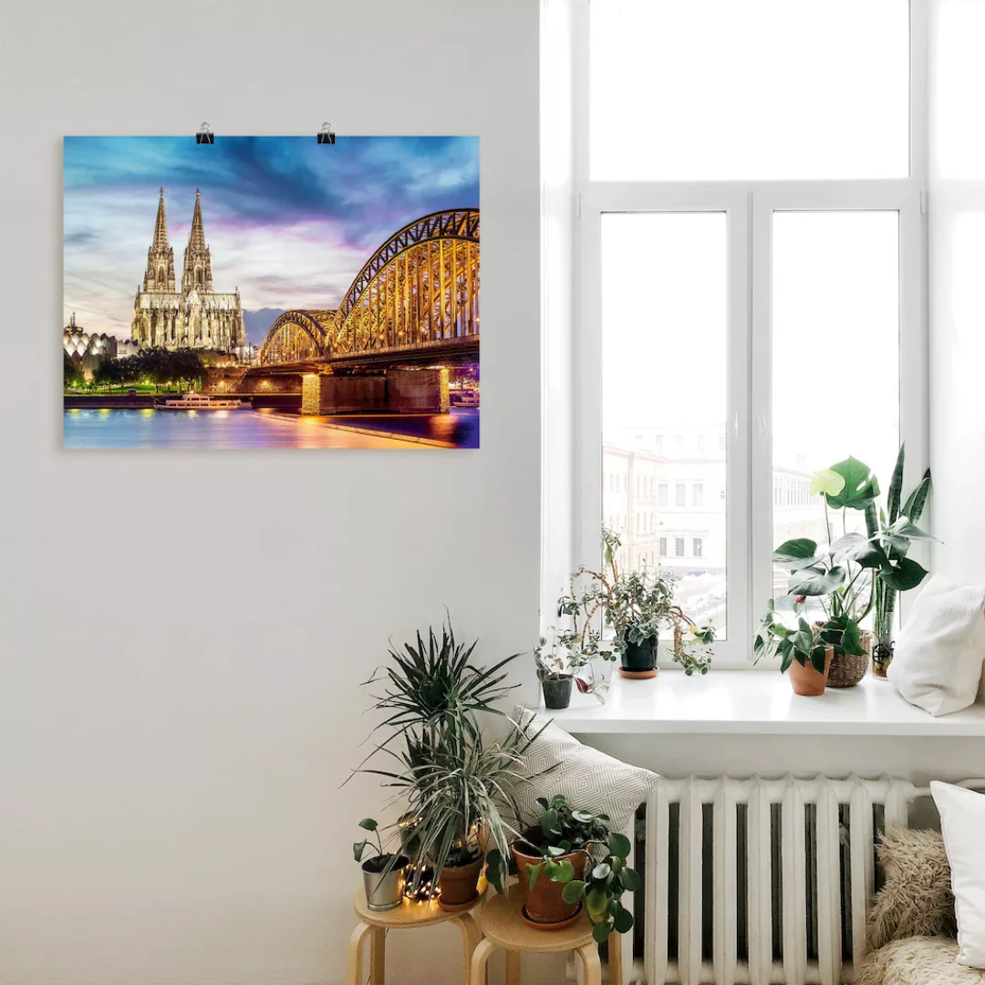 Artland Wandbild "Dom und Brücke in Köln", Deutschland, (1 St.) günstig online kaufen