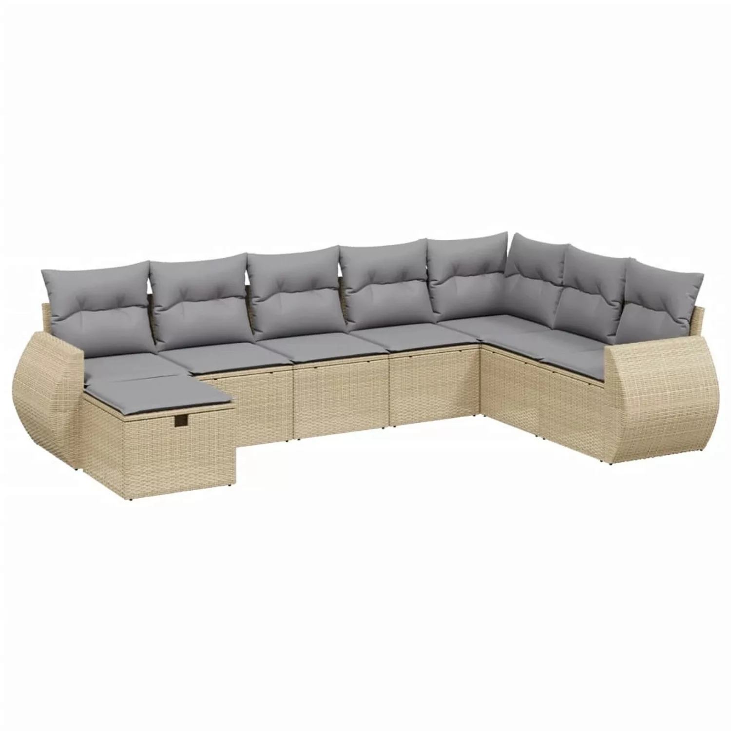 vidaXL 8-tlg Garten-Sofagarnitur mit Kissen Beige Poly Rattan Modell 191 günstig online kaufen