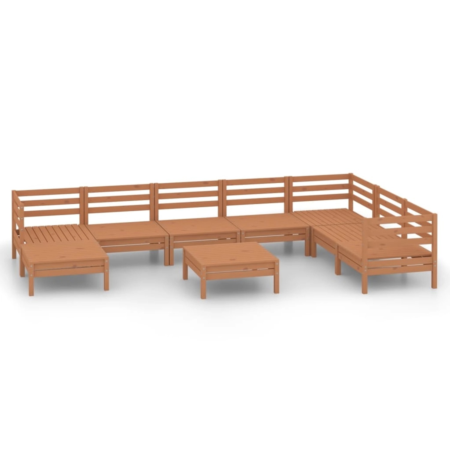 9-tlg. Garten-lounge-set Massivholz Kiefer Honigbraun günstig online kaufen