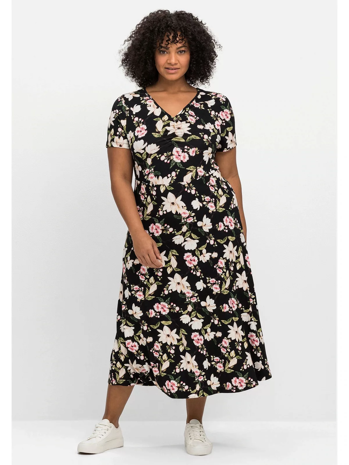 sheego by Joe Browns Jerseykleid "Große Größen", in Midilänge, mit Blumendr günstig online kaufen